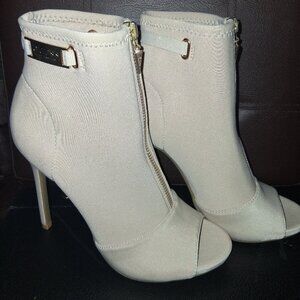 Guess Los Angeles Cream open toe high heel boots